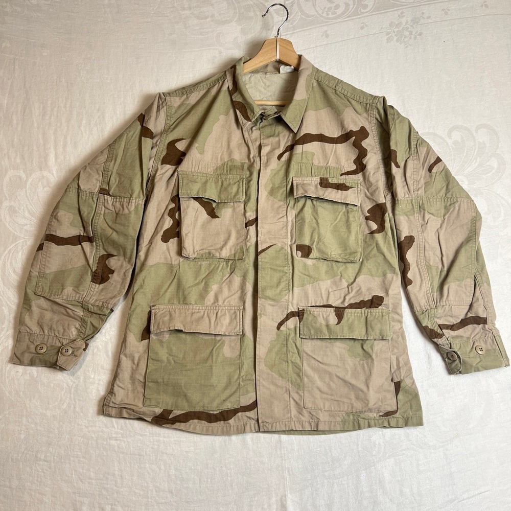 Mens Desert Camo Combat Coat Jacket 100% Cotton BDU Propper International Rpstop